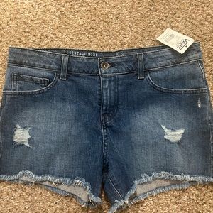 Denim shorts never worn with tags